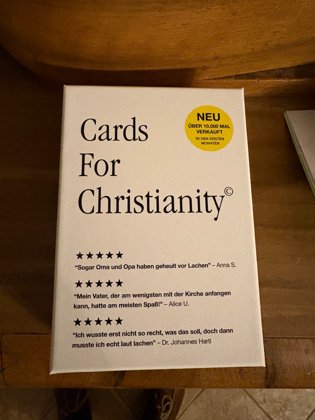 Customer photo review of Cards For Christianity