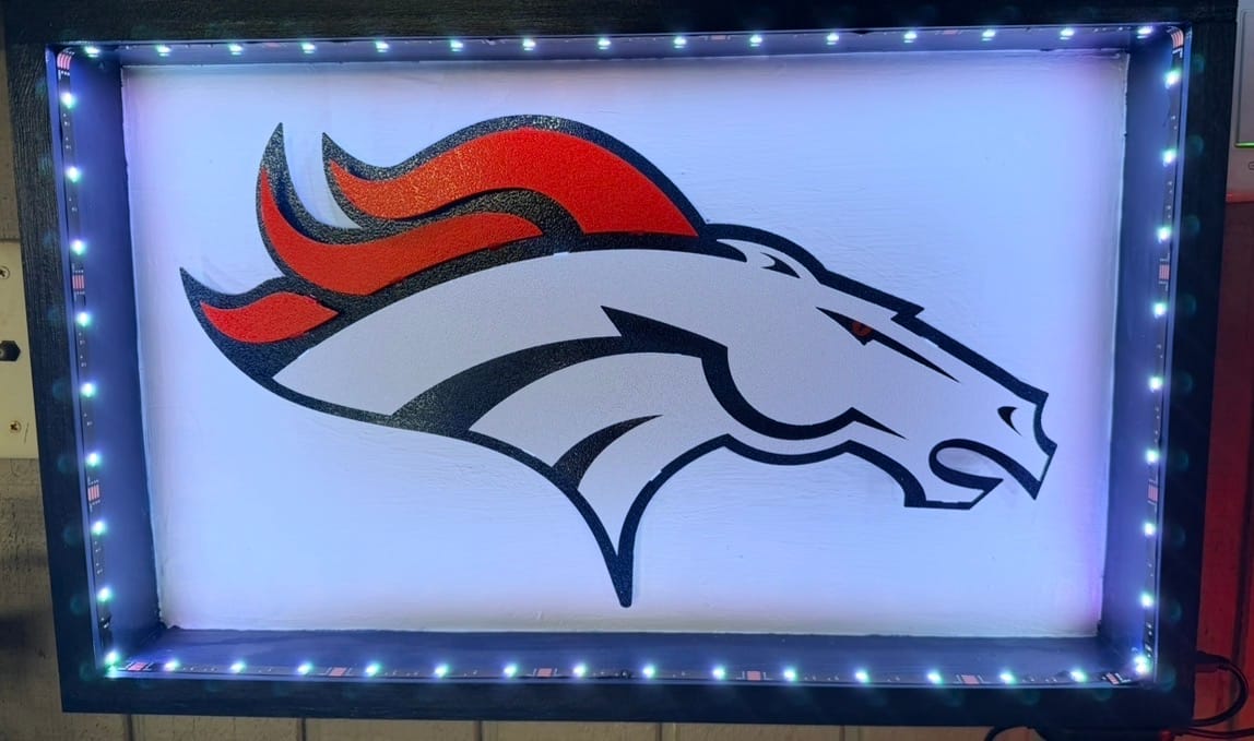 Customer photo review of Denver Broncos 3D Vintage Metal Wall Art