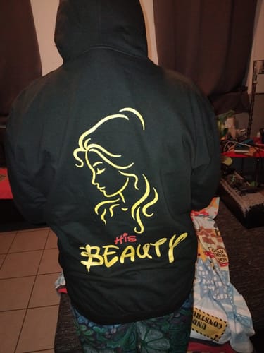 Customer photo review of His Beauty - Cuddle Hoodie Unisex ENG. ***