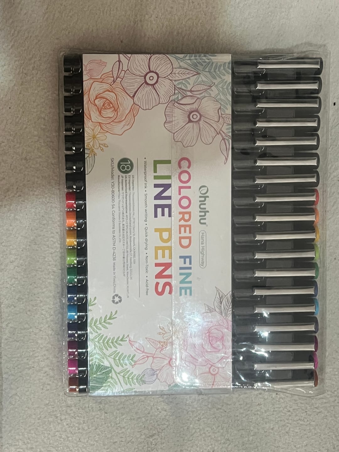 Customer photo review of Ohuhu Hana Highway Fineliner Drawing Pens,18 Pack