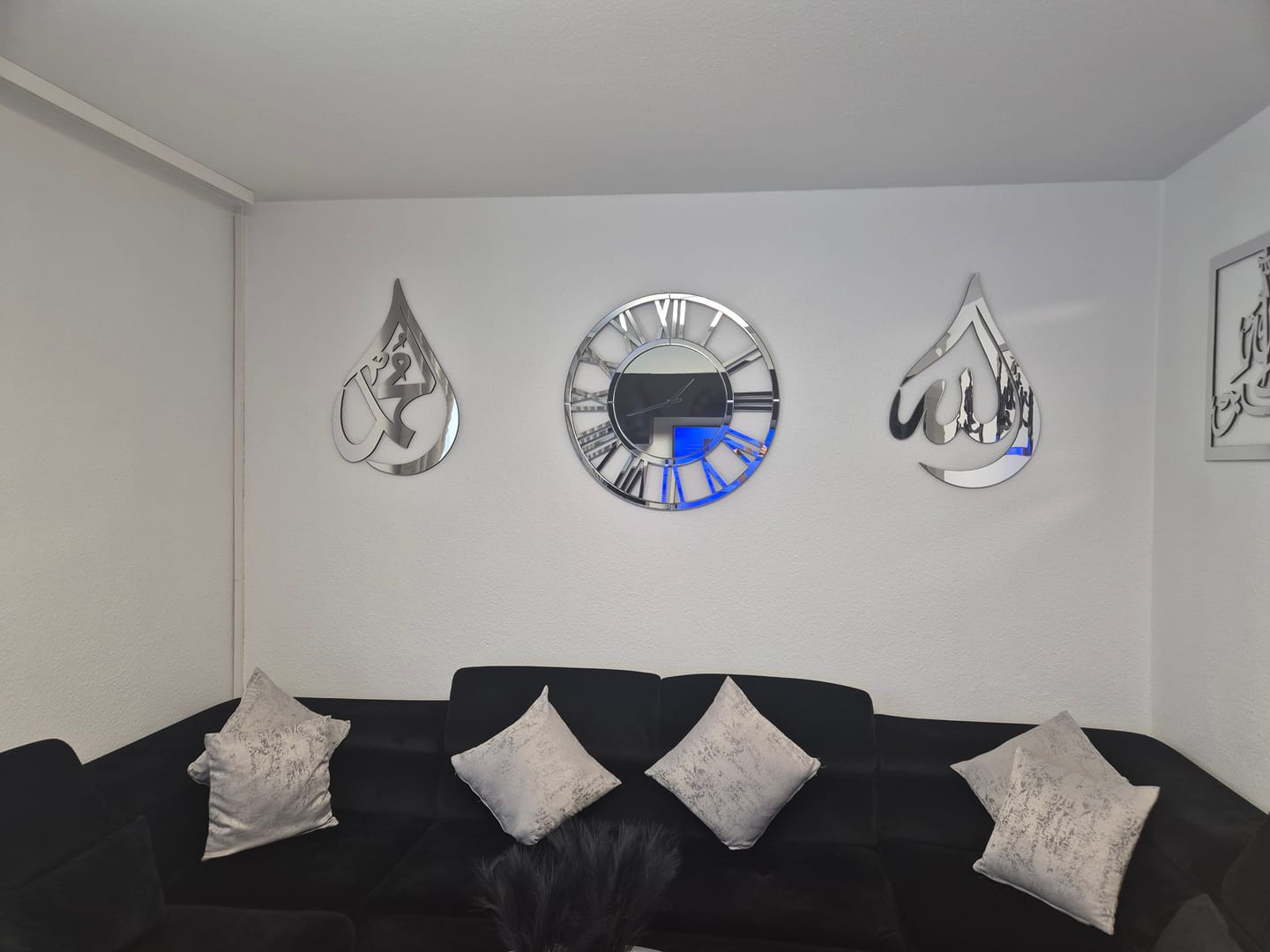Customer photo review of Allah (SWT) Mohammad (PBUH) Wooden Islamic Wall Art - Drop Design