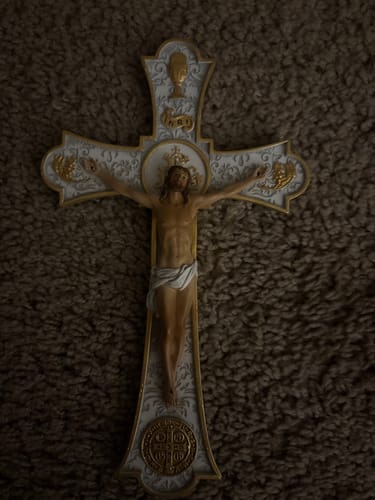 Customer photo review of Holy Mass Wall Crucifix 8" H Wedding