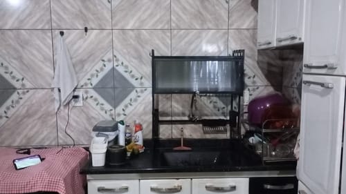 Customer photo review of Organizador Escorredor Decoteam 2 Prateleiras 65x28x80