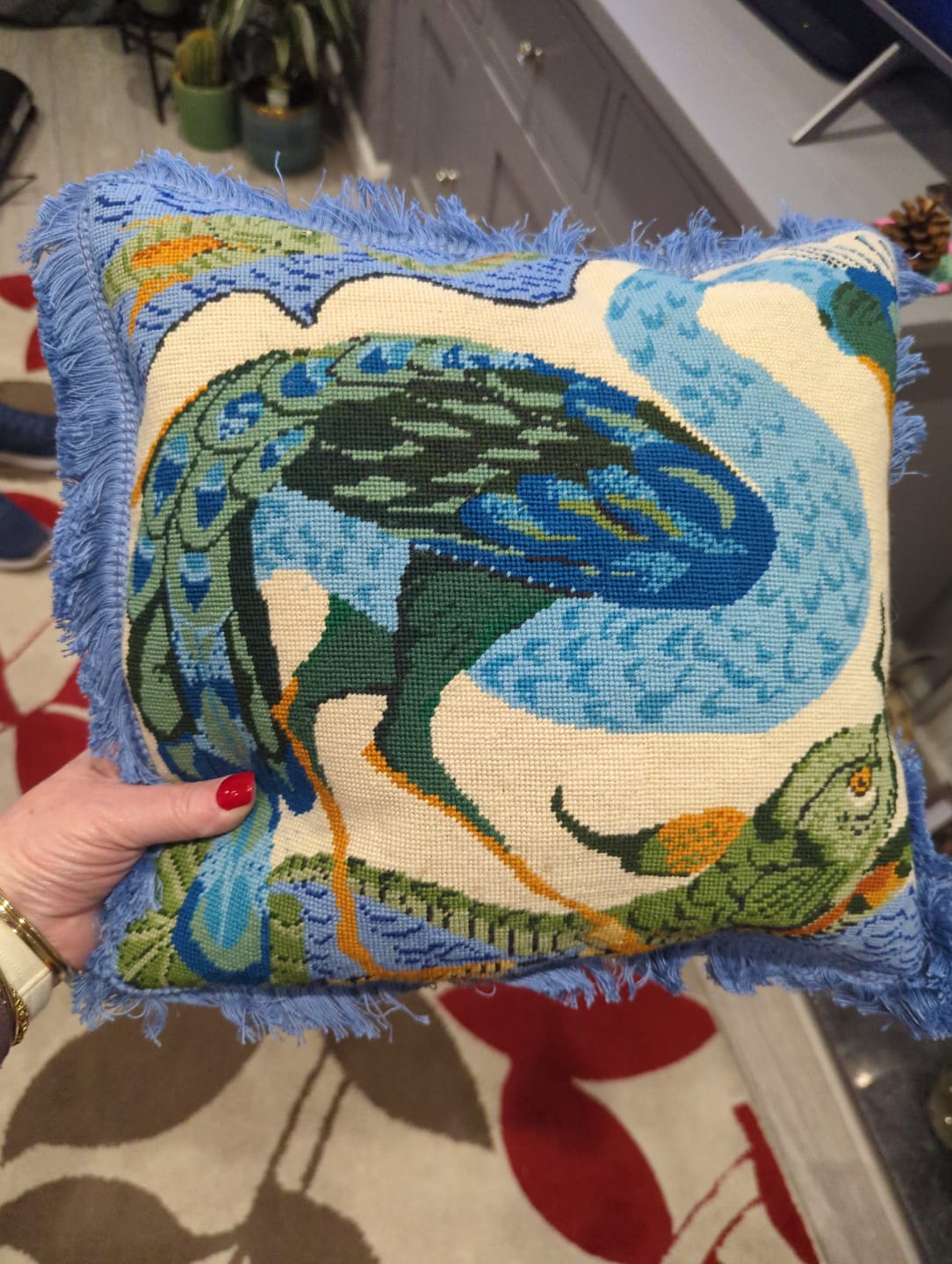 Customer photo review of Sky Blue Crushed Velvet Fabric