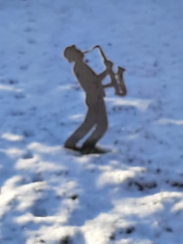 Customer photo review of Gartenstecker Saxophonist