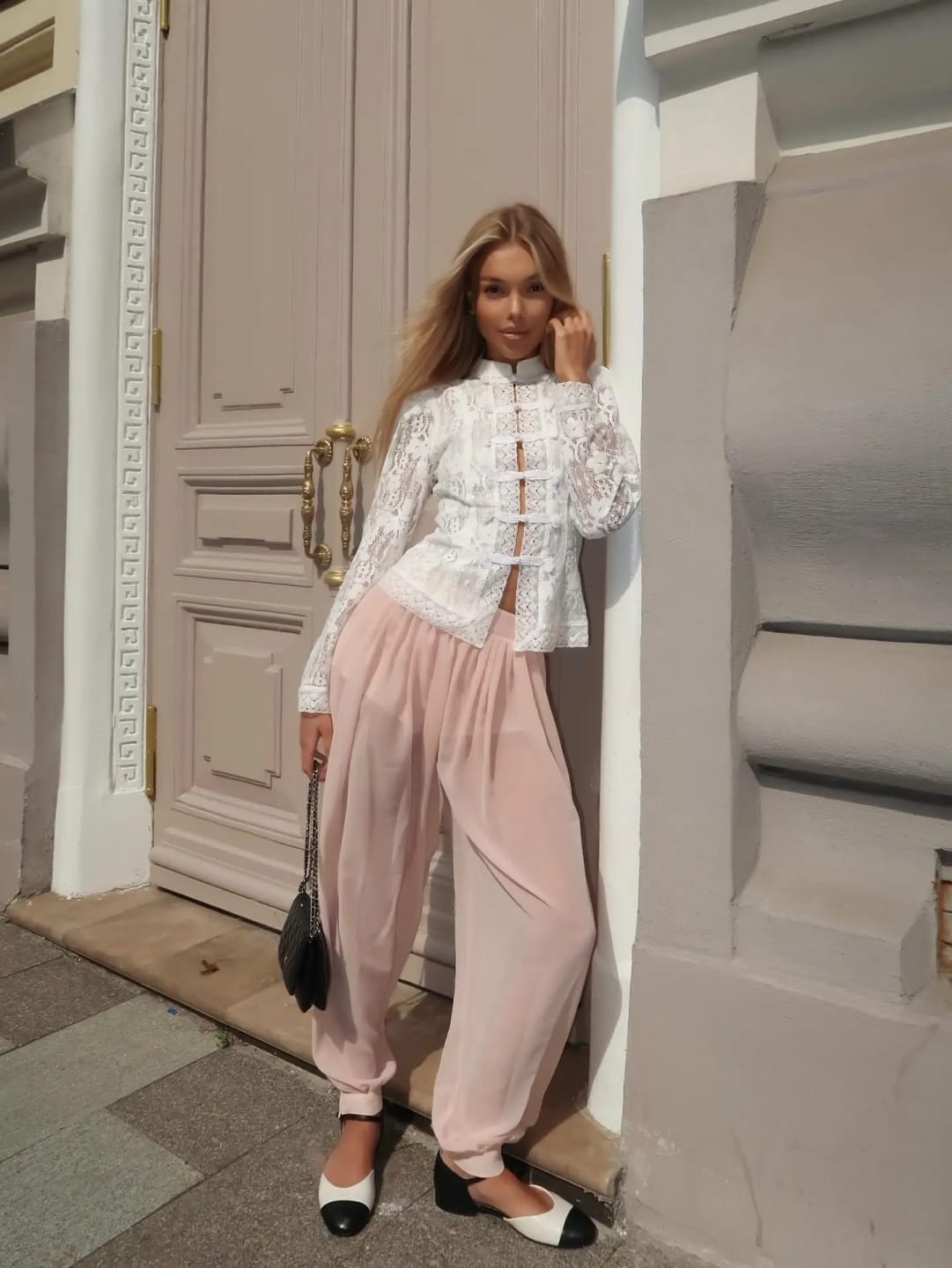 Customer photo review of Claire Elegant Lace Blouse