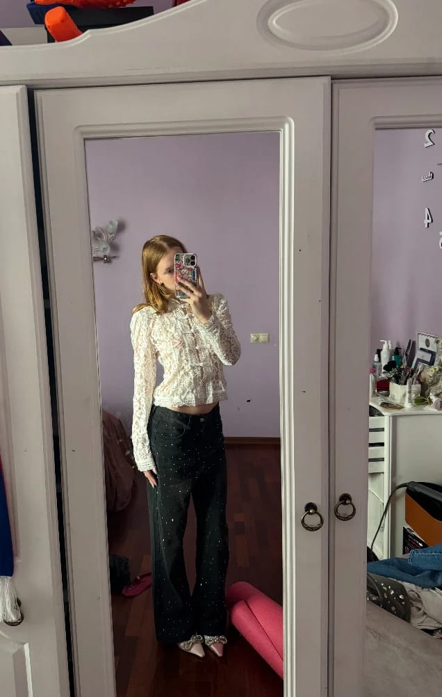Customer photo review of Claire Elegant Lace Blouse