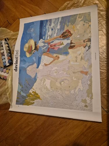 Customer photo review of Two Girls Walking on Beach - Paint by Numbers Kit