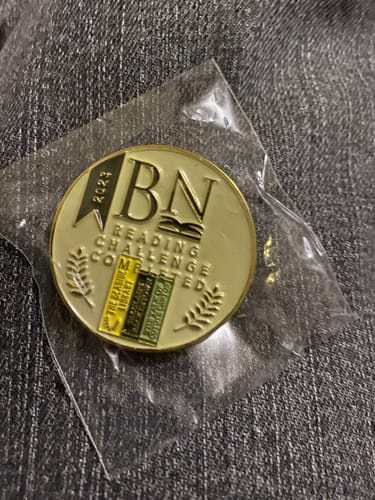 Customer photo review of Reading Challenge Pins