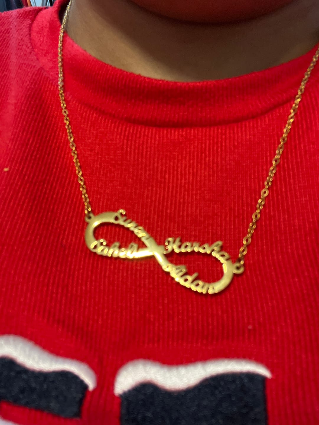 Customer photo review of Infinity Pendant Name Necklace