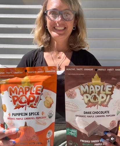 Customer photo review of Organic Maple Caramel Popcorn - Dark Chocolate (4 Packs)