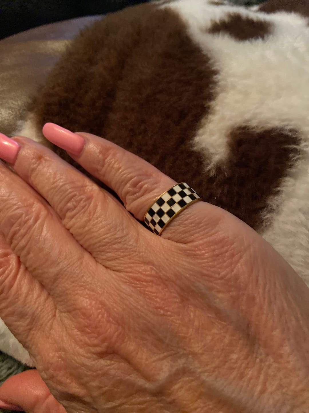 Customer photo review of Rellery Checkerboard Ring || Choose Color