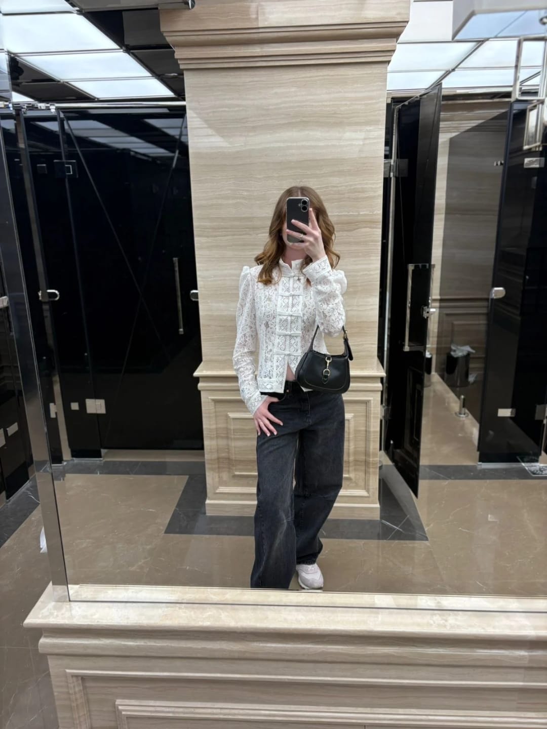Customer photo review of Claire Elegant Lace Blouse