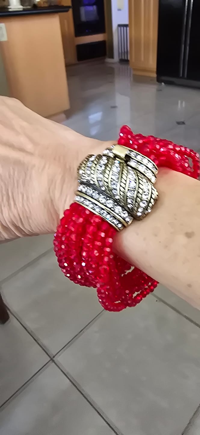 Customer photo review of HEIDI DAUS®"Beaded Opulence" Multi-Strand Art Deco Statement Bracelet