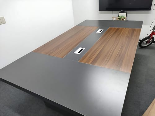 Customer photo review of Modern Rectangular Two-Tone Conference Table