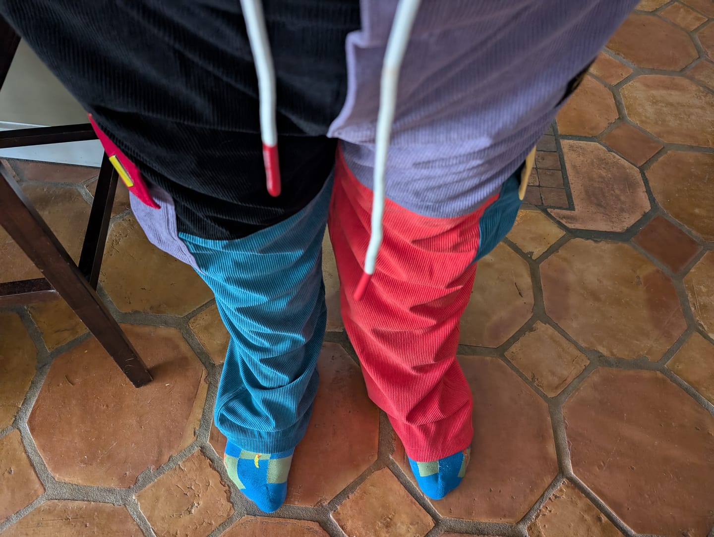 Customer photo review of Aelfric Eden "Back to 90's" Patchwork Color Block Corduroy Pants