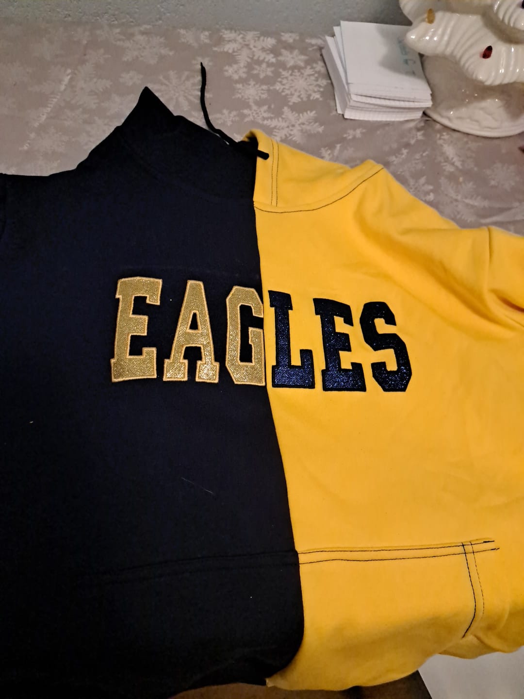 Customer photo review of Custom Glitter Embroidered Two Tone Sweatshirt