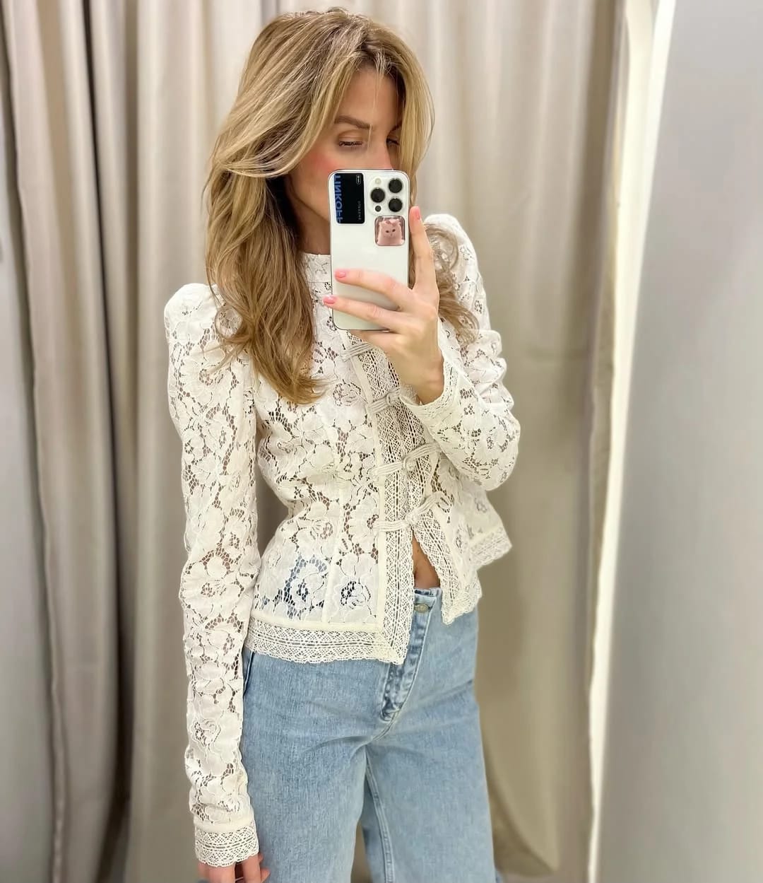 Customer photo review of Claire Elegant Lace Blouse