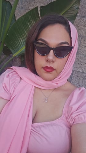 Customer photo review of FINAL SALE - Powder Puff Top in Rose Pink - Vixen by Micheline Pitt