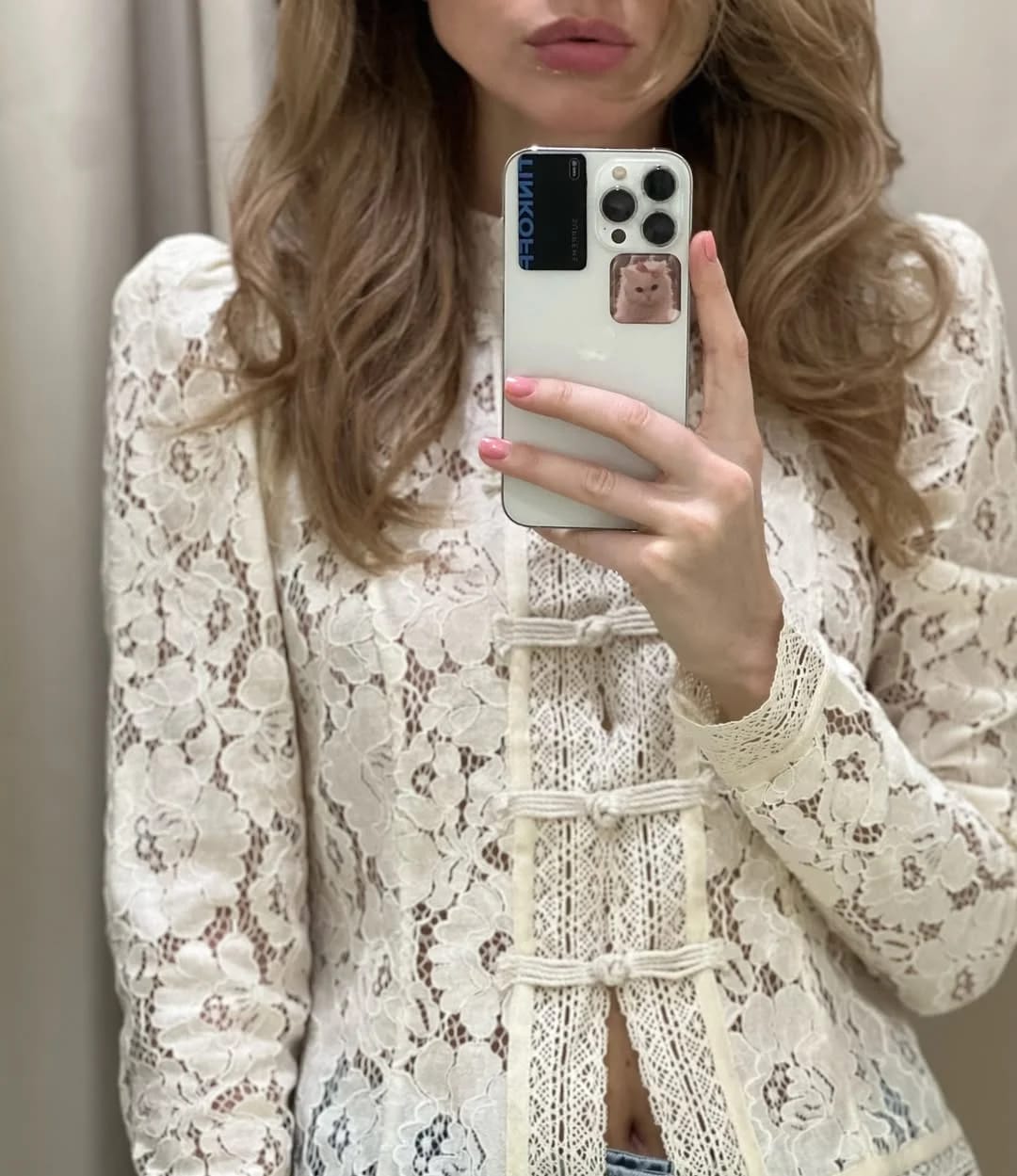 Customer photo review of Claire Elegant Lace Blouse