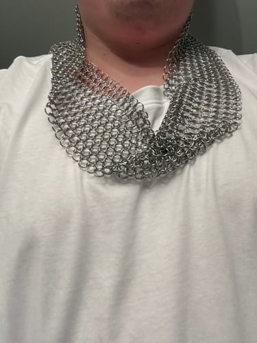 Customer photo review of Chain Maille Necklace Scarf - Hand Crafted Wearable Sensory Support by Kaiko Fidgets