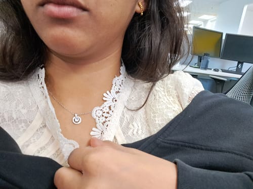 Customer photo review of Bella Halo Necklace