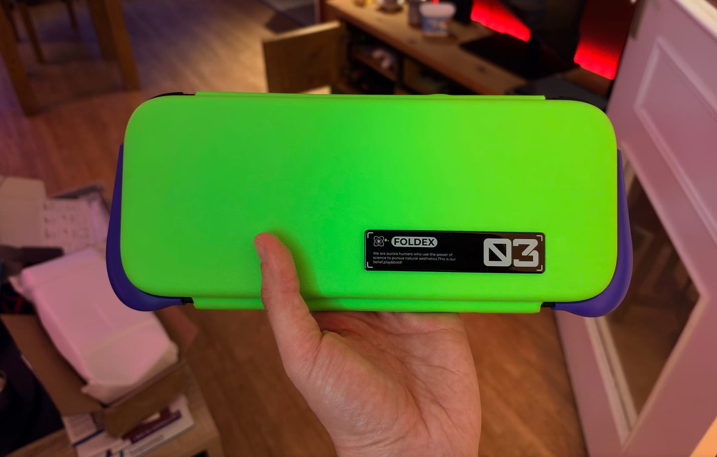 Customer photo review of Plenbo FoldeX Switch 2 Dockable Grip Case with Flip Cover | Anti-Cramp
