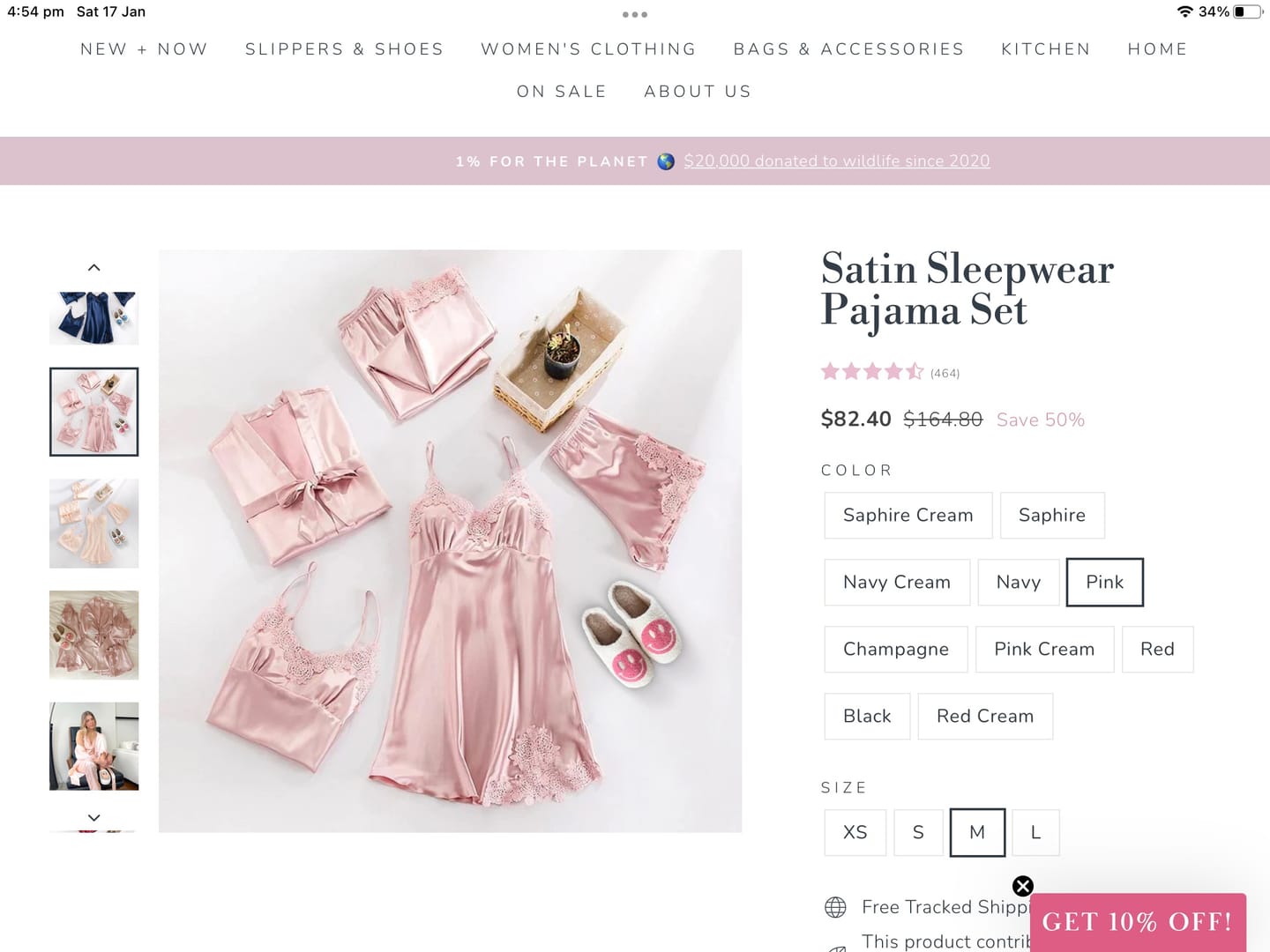 Customer photo review of Satin Sleepwear Pajama Set