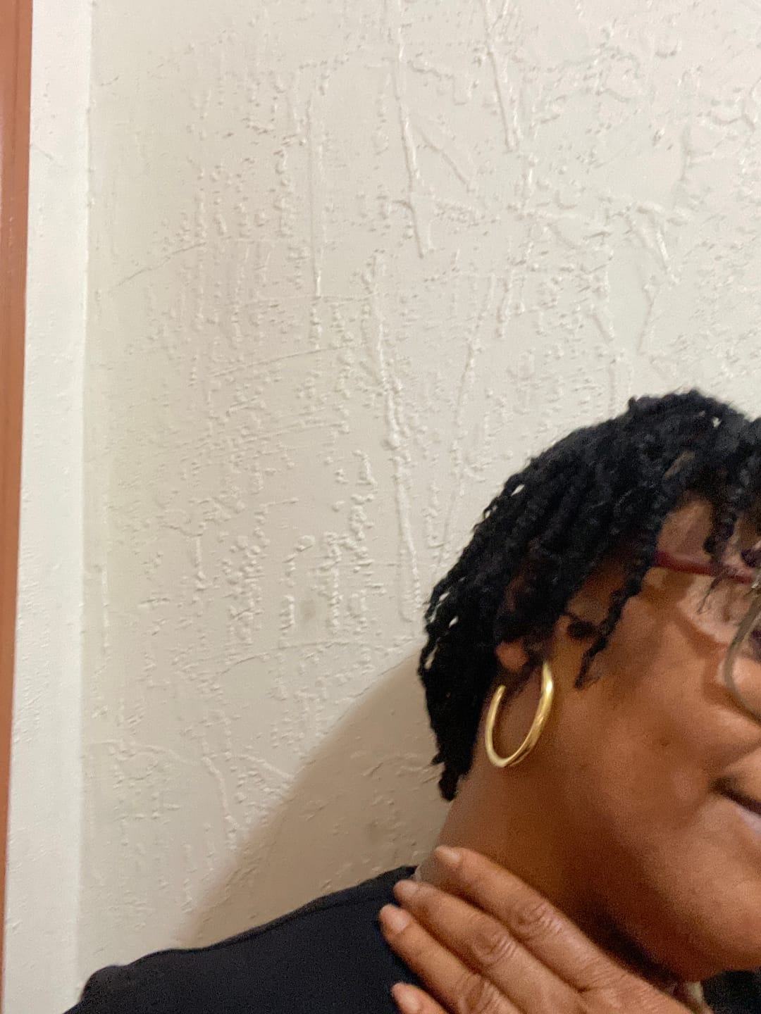 Customer photo review of Thick Hoop Earrings