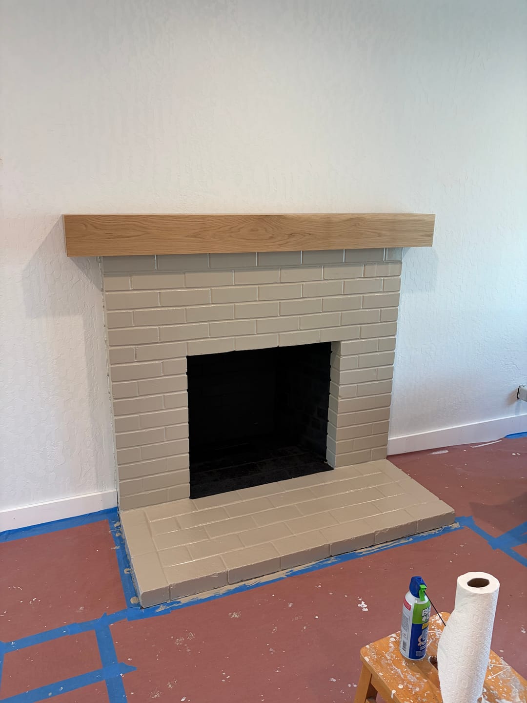 Customer photo review of White Oak Fireplace Mantel