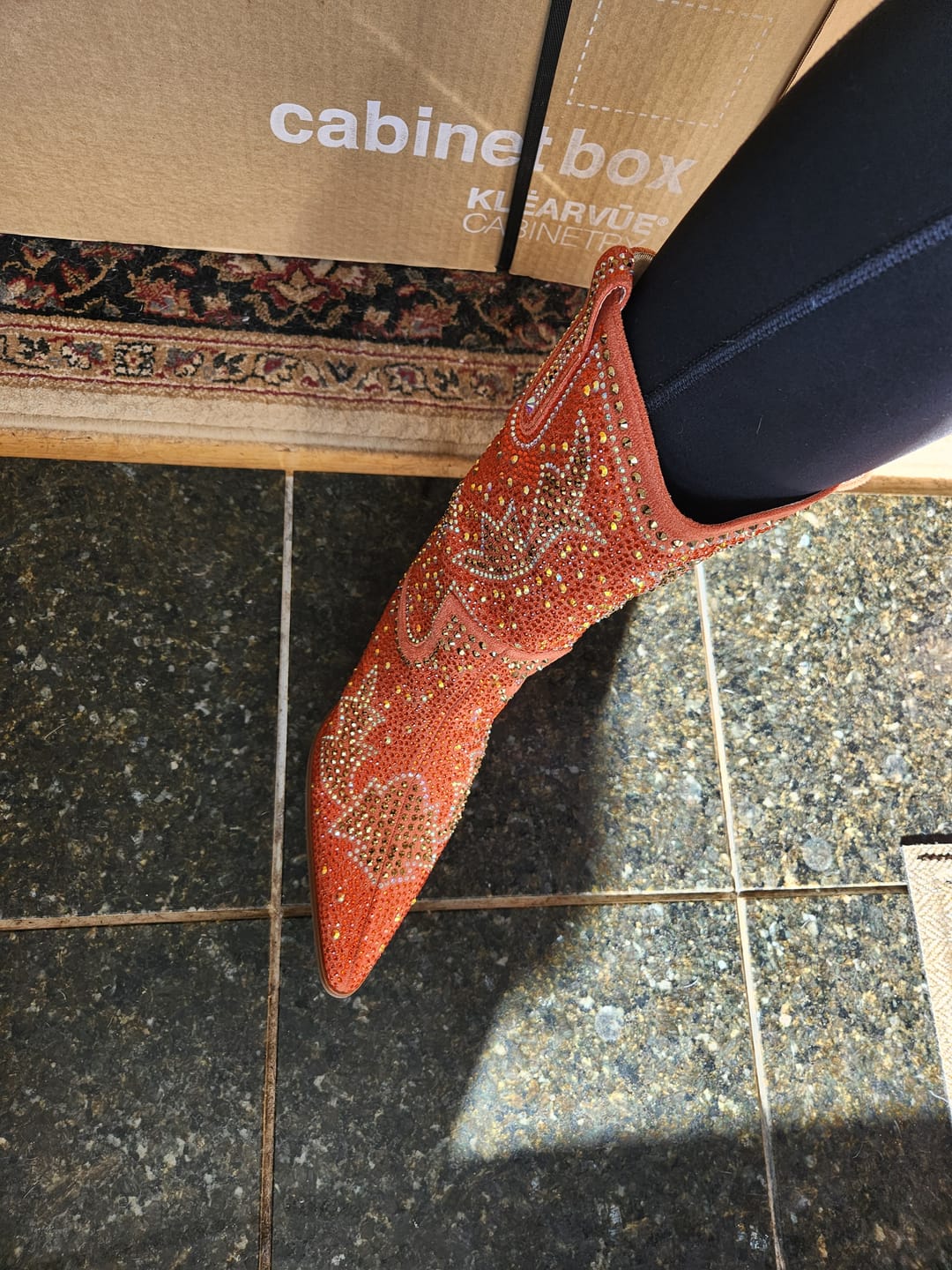 Customer photo review of SCOTT-ORANGEMULTI WESTERN BOOTIE