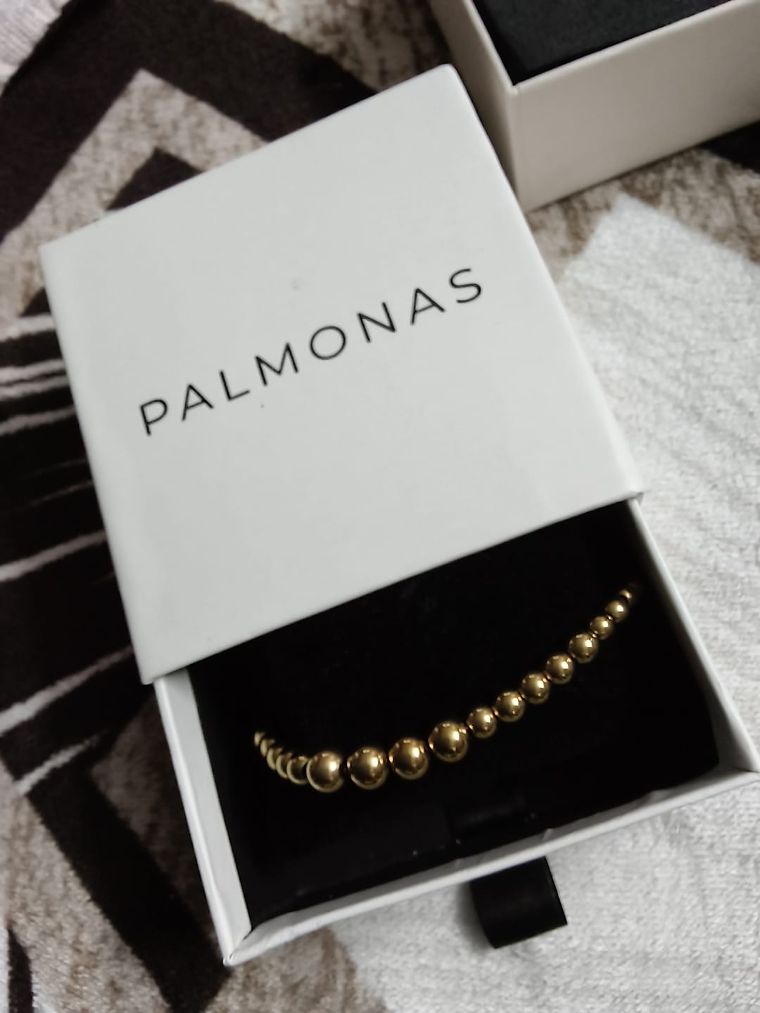 Customer photo review of Gold Beaded Bracelet