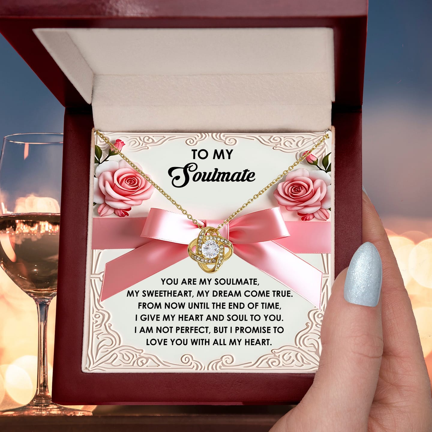 Customer photo review of To My Soulmate - Heart & Soul Love Knot Necklace