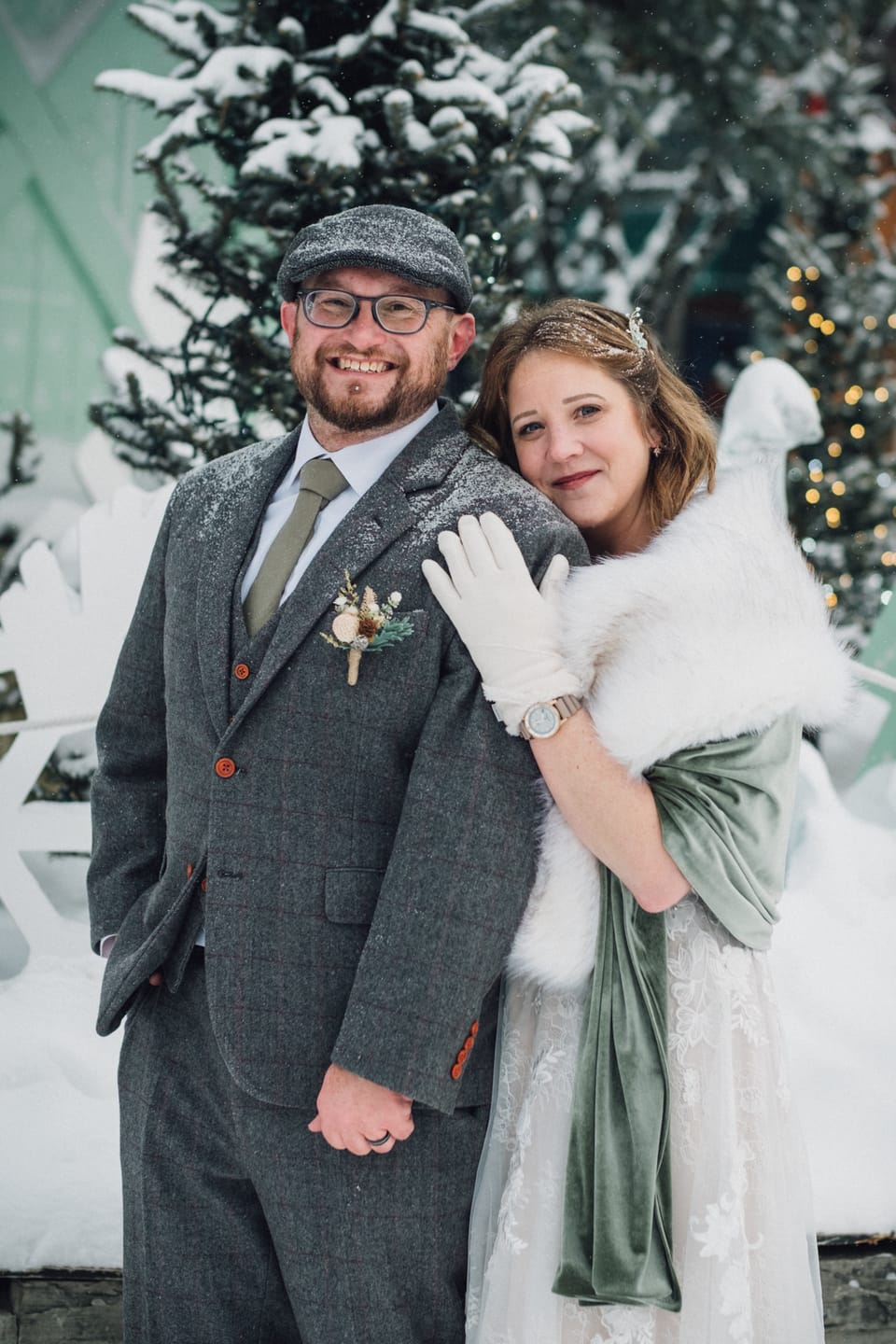 Customer photo review of Prince Of Wales Grey Herringbone Tweed 3 Piece Suit