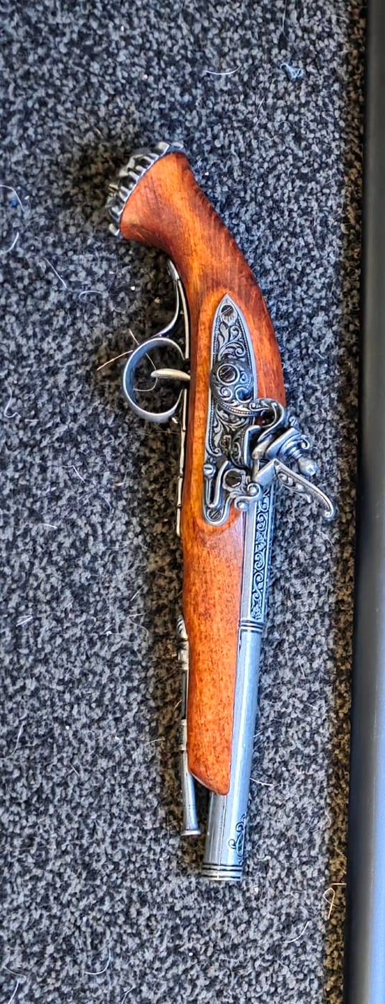 Customer photo review of "Death's Head" 18th Century Pirate Flintlock (Gunmetal Grey)