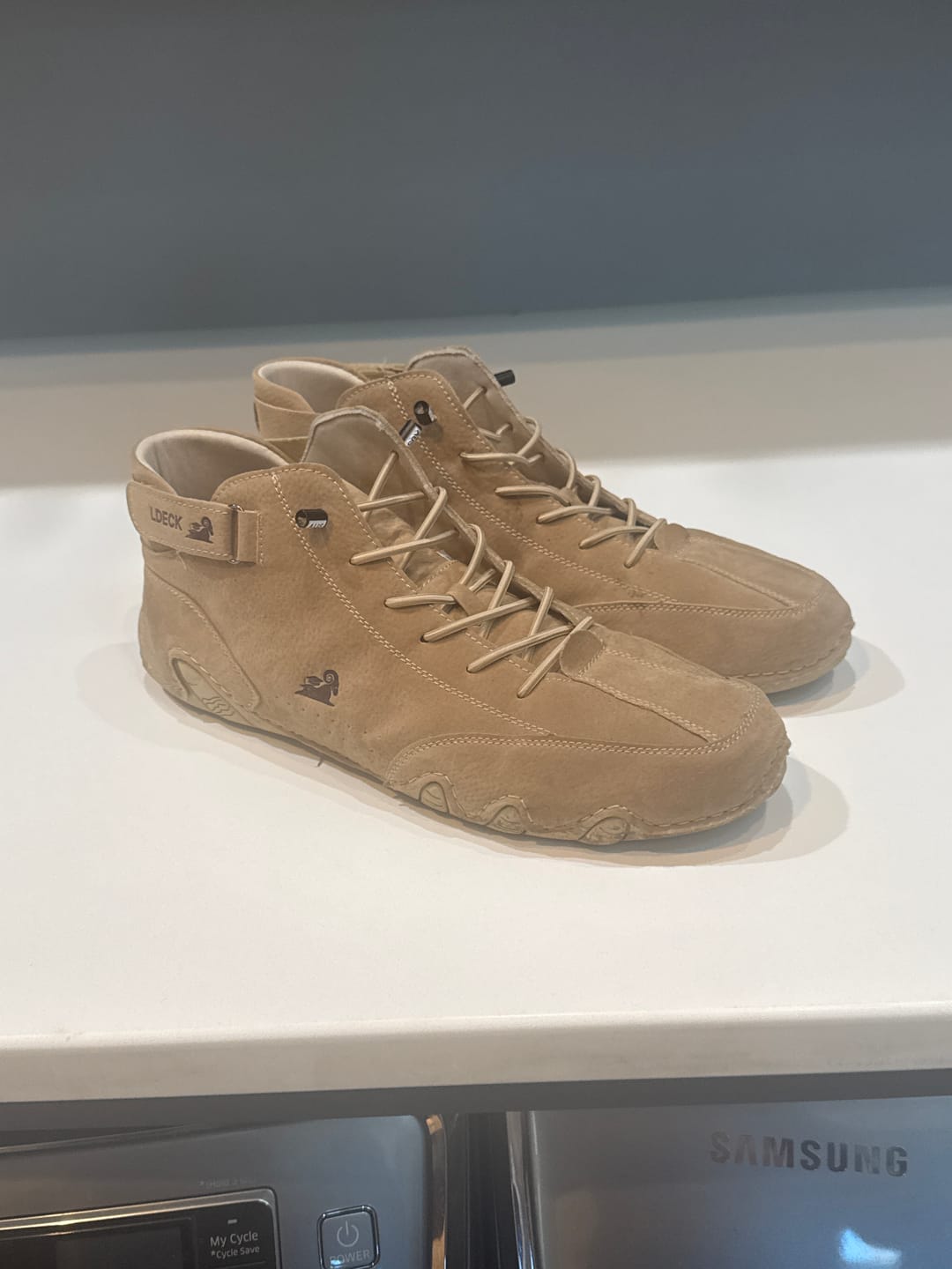Customer photo review of Men Women Velcro Suede High Boots Beck Shoes (Unisex)