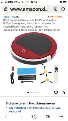 Customer photo review of HOME BUDDY –  3 in 1 Saugroboter mit Wischfunktion