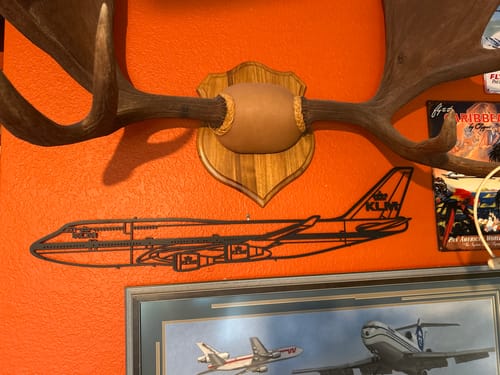 Customer photo review of Your Custom Aircraft Silhouette Metal Wall Art