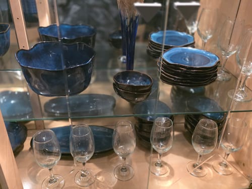 Customer photo review of 4 pcs Stoneform Oval Plate-Ocean Blue