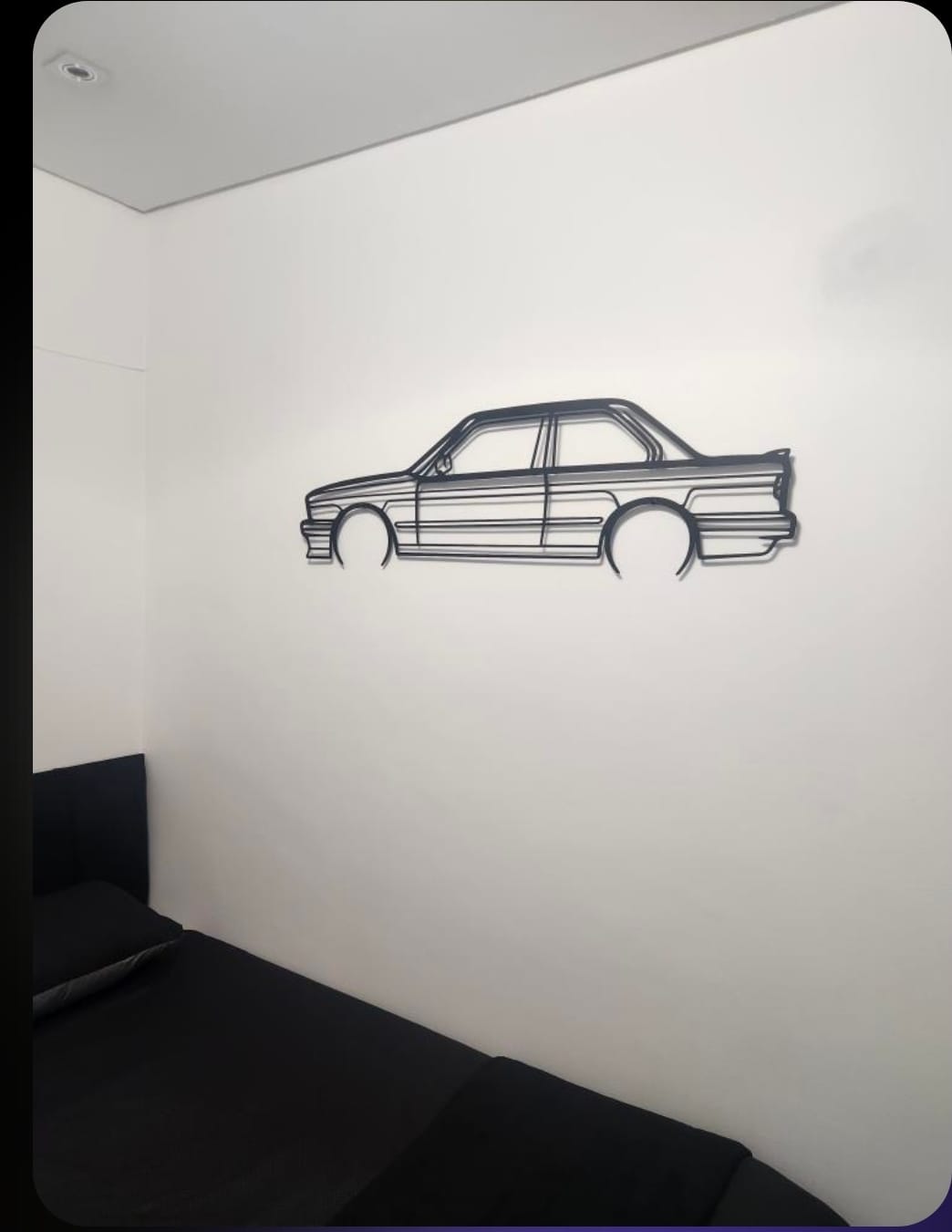Customer photo review of BMW E30 325 Detailed metal wall art frame