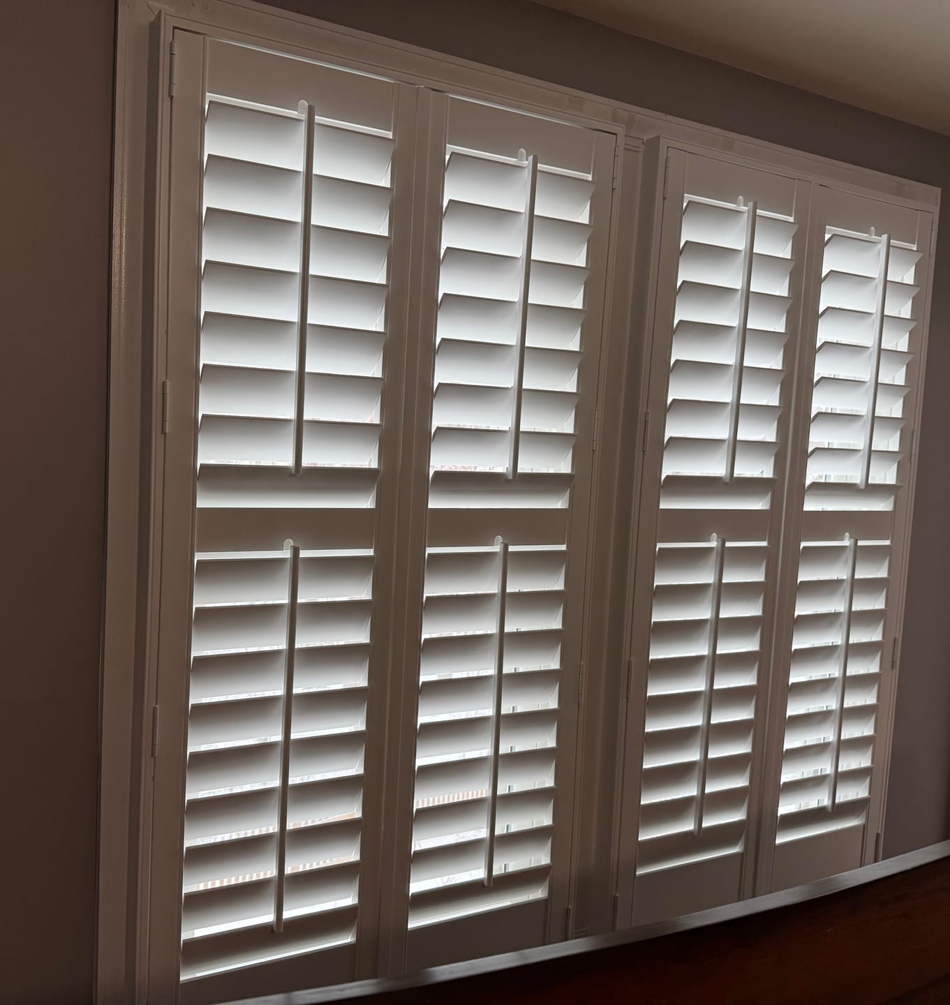 Customer photo review of Painted Wood Plantation Shutter