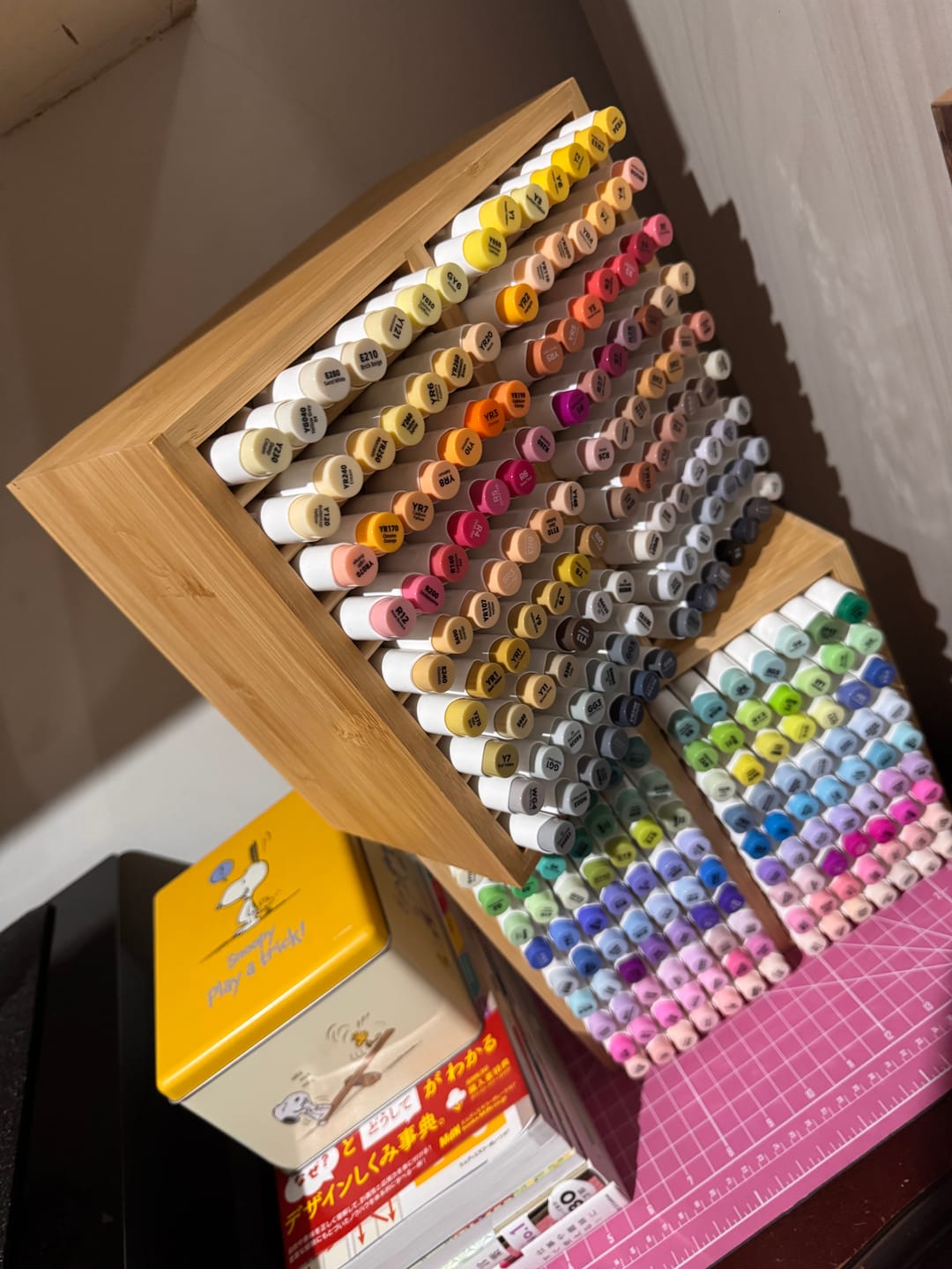 Customer photo review of Ohuhu Bamboo Marker Organizer (Brazil Domestic Shipping)