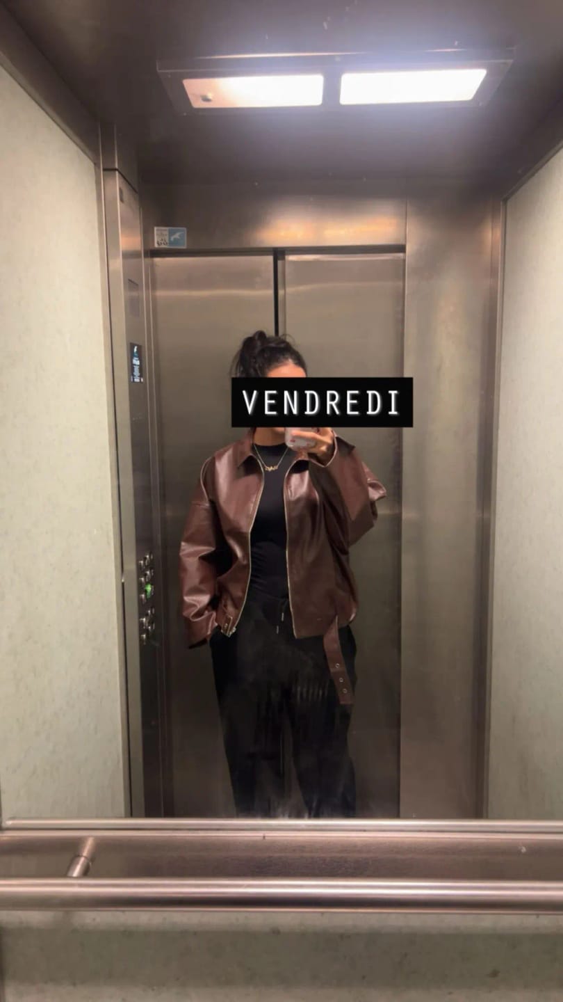 Customer photo review of Carine Leather Moto Jacket