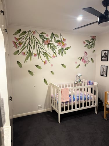 Customer photo review of Flowering Gum Tree Wall Decal Set (Pink)