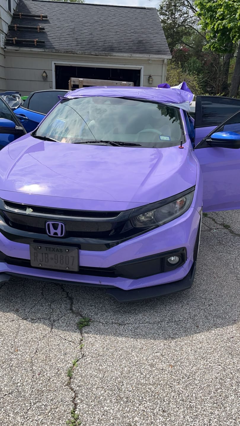 Customer photo review of Super Glossy Lavender Purple Vinyl Wrap