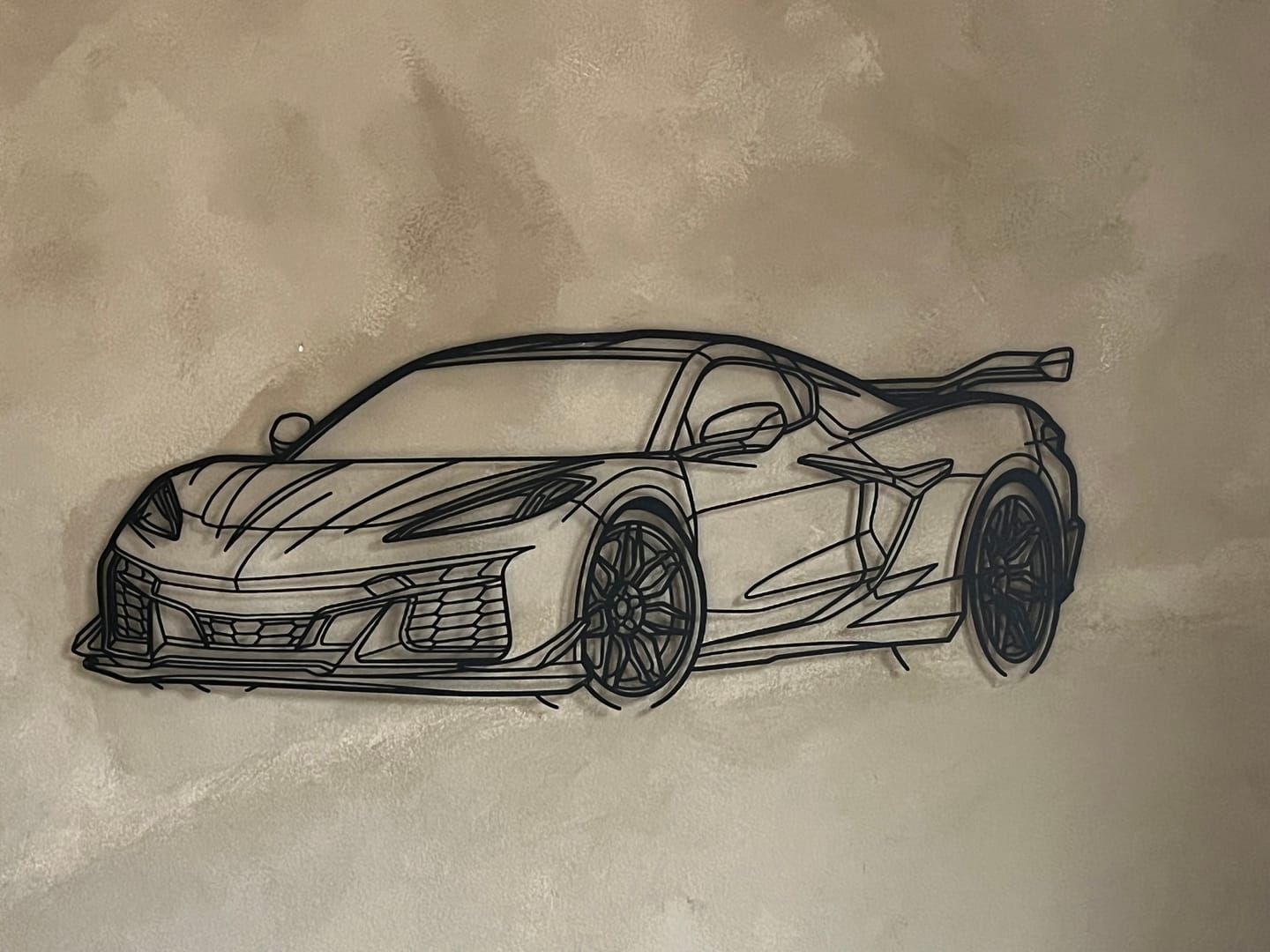 Customer photo review of Corvette C8 2024 Angle Silhouette Metal Wall Art