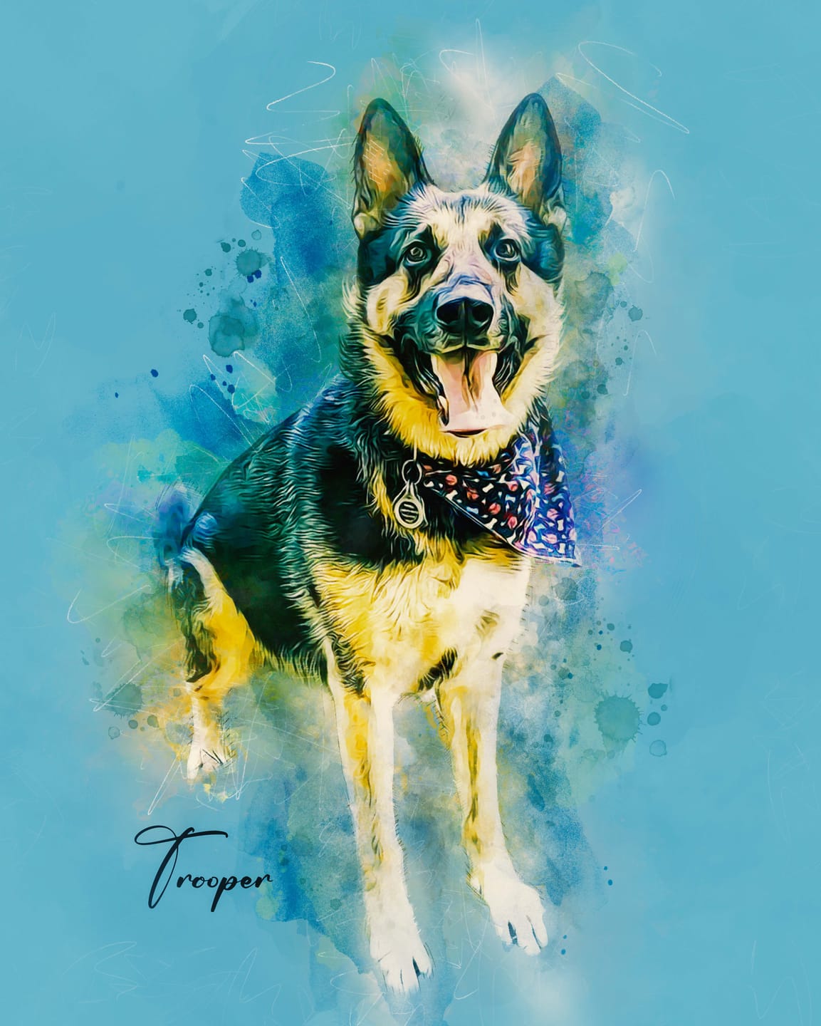 Customer photo review of Custom Watercolor Pet Portrait – Contemporary Neutral Style (CN)