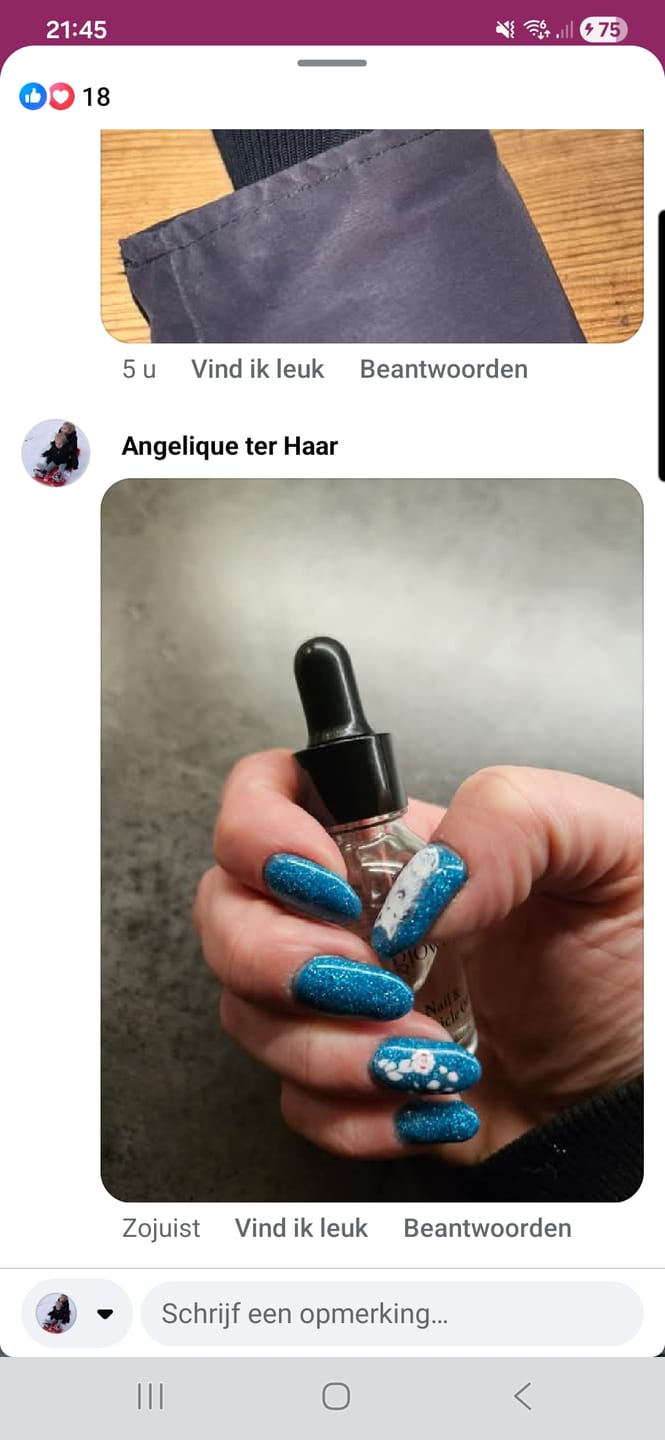 Customer photo review of Haze Blue Dipping Powder