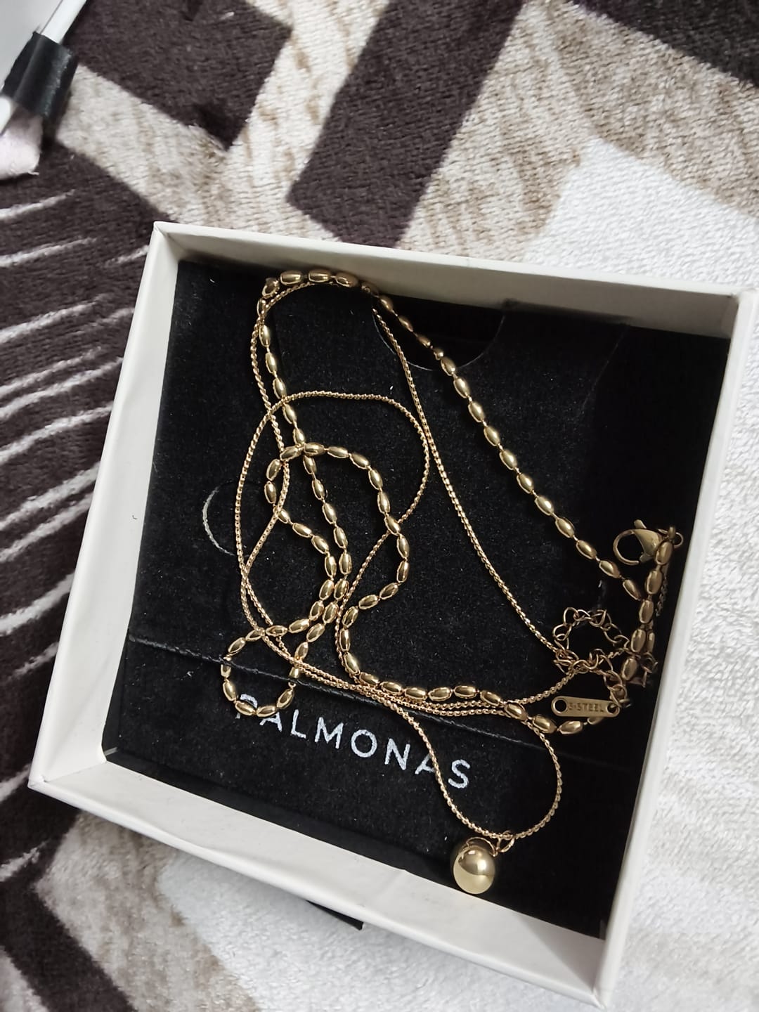 Customer photo review of Two-Layered Bead Necklace