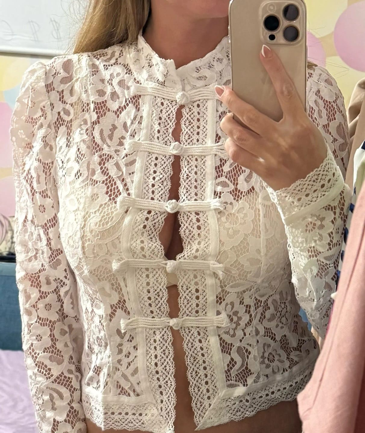 Customer photo review of Claire Elegant Lace Blouse